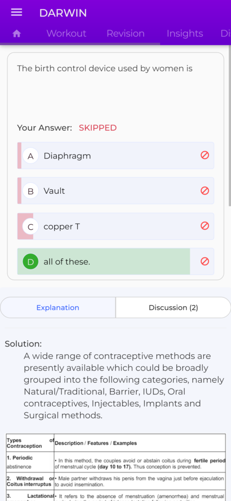 Darwin app's daily test series 2024