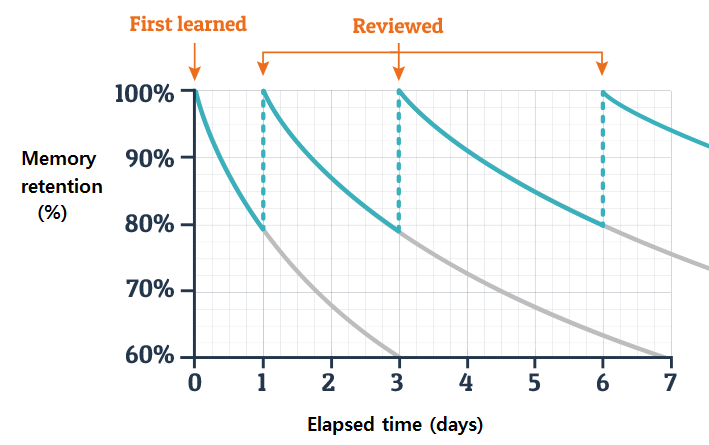 Forgetting curve for NEET PG Flashcards