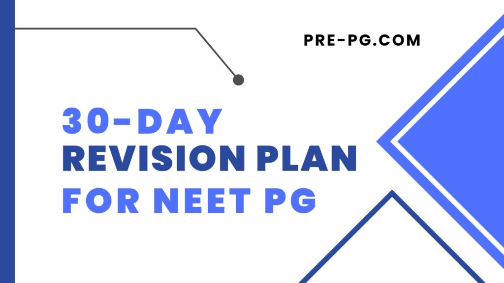 last 30 days revision plan for NEET PG 