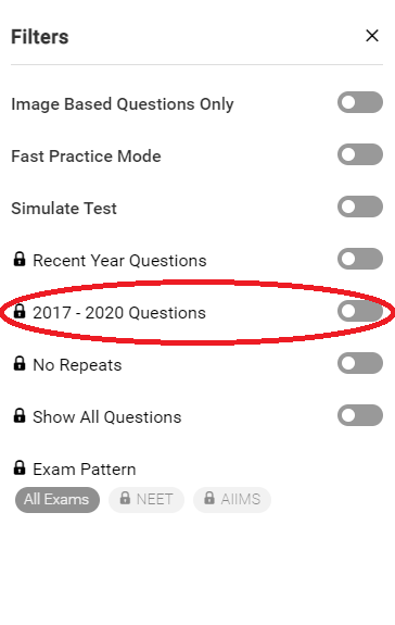Recent year previous year questions for NEET MDS, INICET