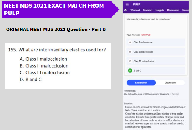 NEET MDS 2021 Exact Match From PULP